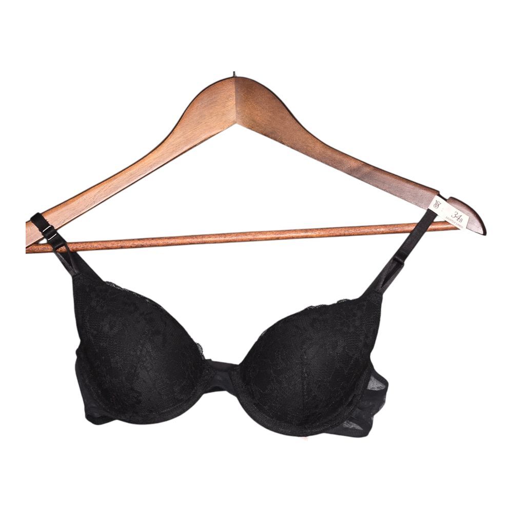 Victoria's Secret Lined Demi Bra 34B Black Lace Underwire Convertible NWT